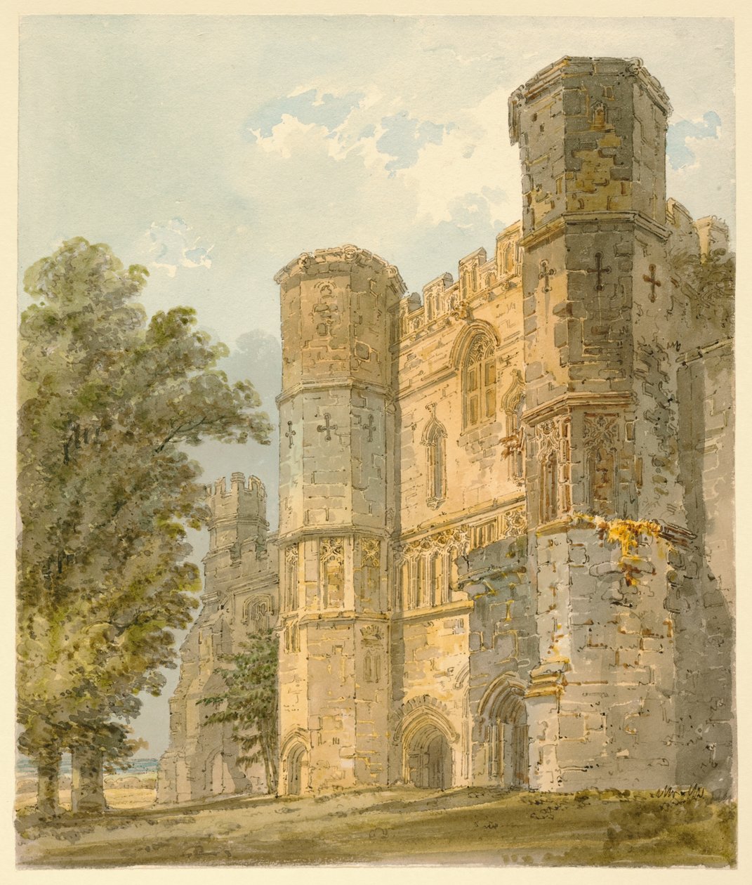 Porthuset vid Battle Abbey, Sussex av Thomas Girtin