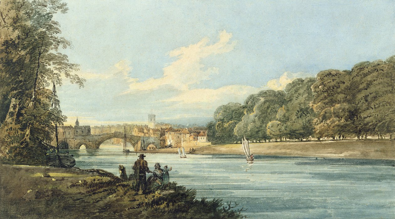 The New Walk, York, ca 1798 (penna och akvarell på papper) av Thomas Girtin