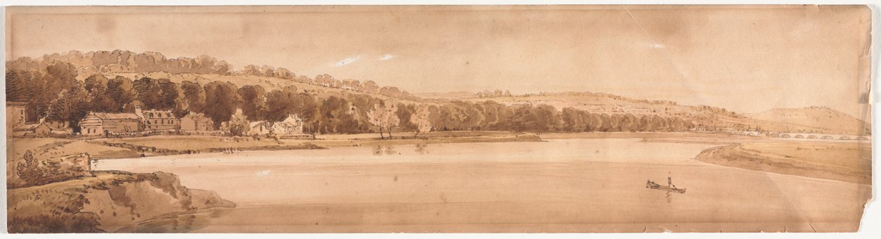 Tjugo vyer över Paris och omgivningar: Vy över St. Cloud och Mount Calvary..., 1802. av Thomas Girtin