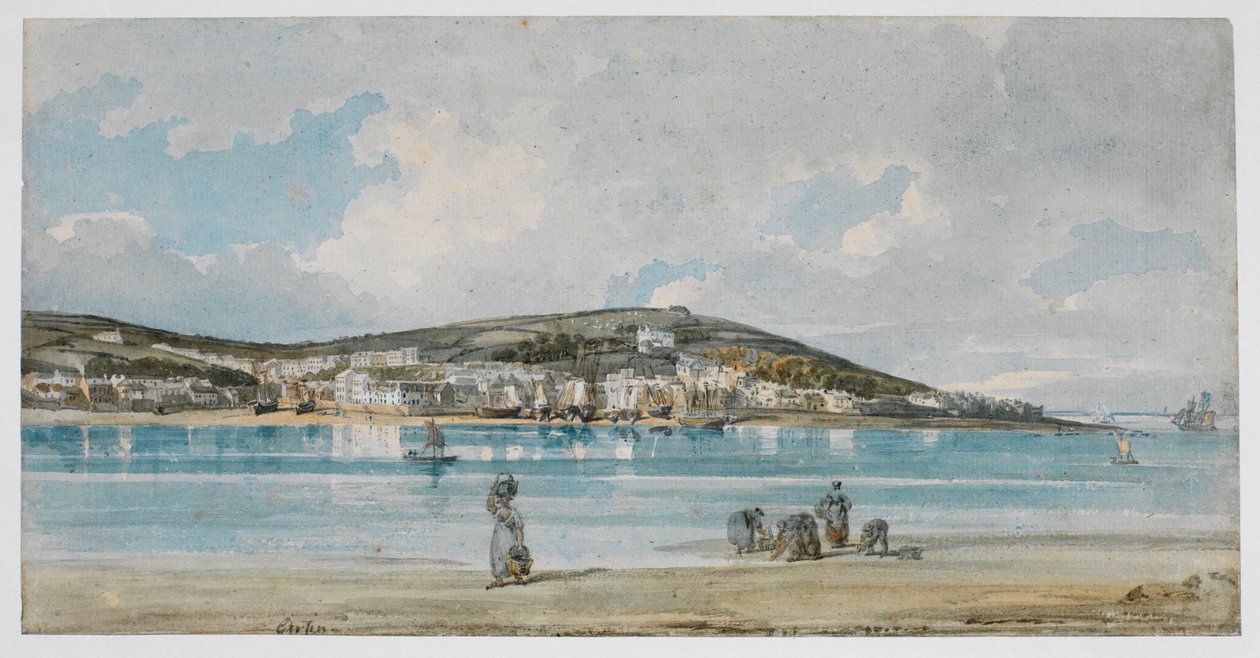 Utsikt över Appledore, North Devon, från Instow Sands av Thomas Girtin