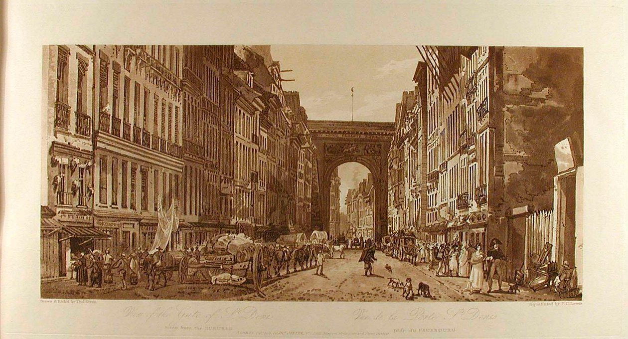 Vy över Porte Saint-Denis från förstäderna av Thomas Girtin