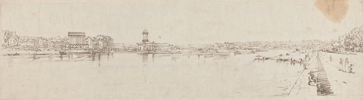 Utsikt över byn Chaillot från Pont de la Concorde av Thomas Girtin