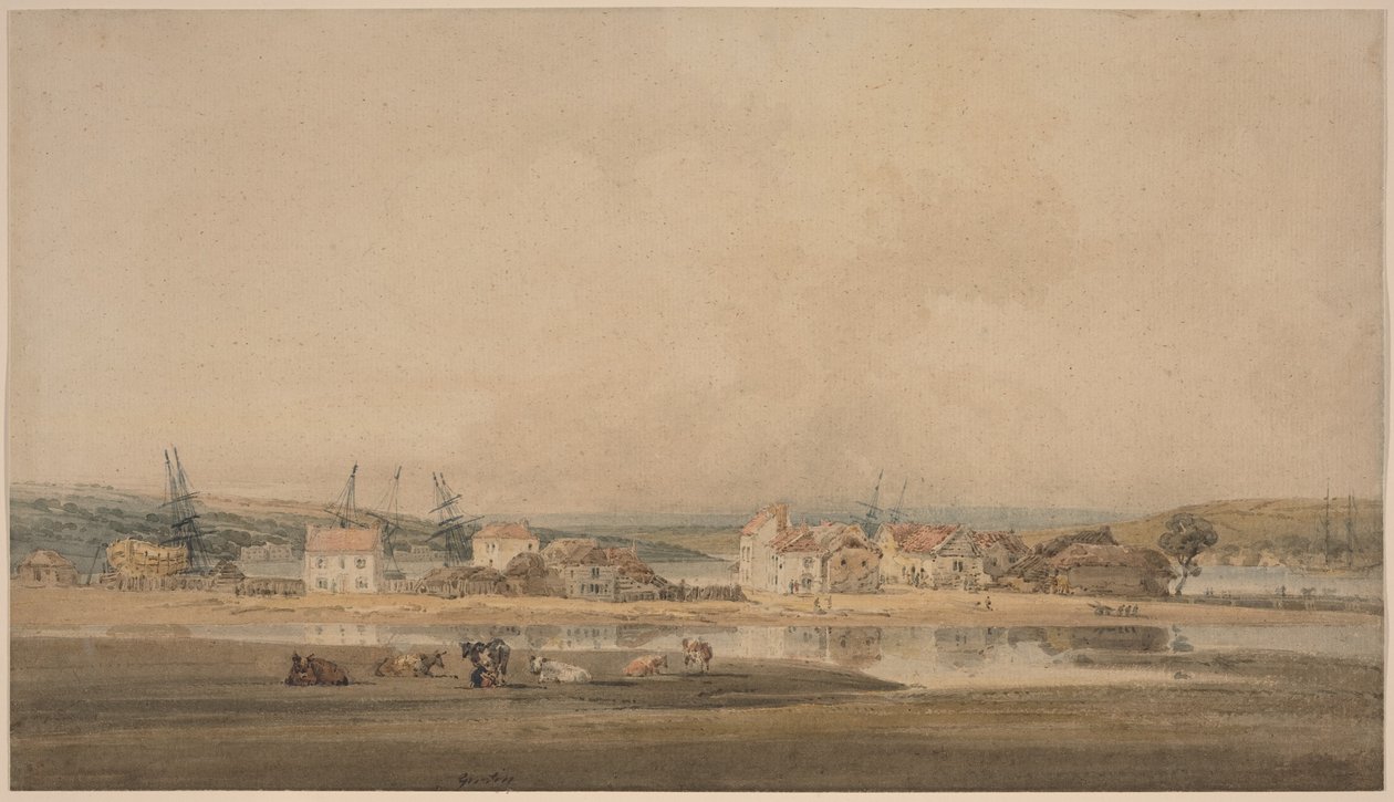 By vid en flodmynning i Devon av Thomas Girtin