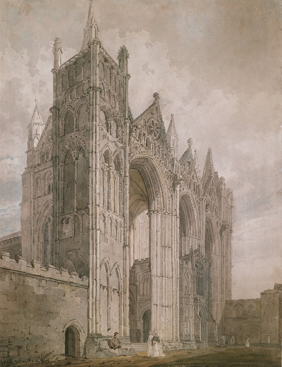 Västra fronten av Peterborough Cathedral av Thomas Girtin