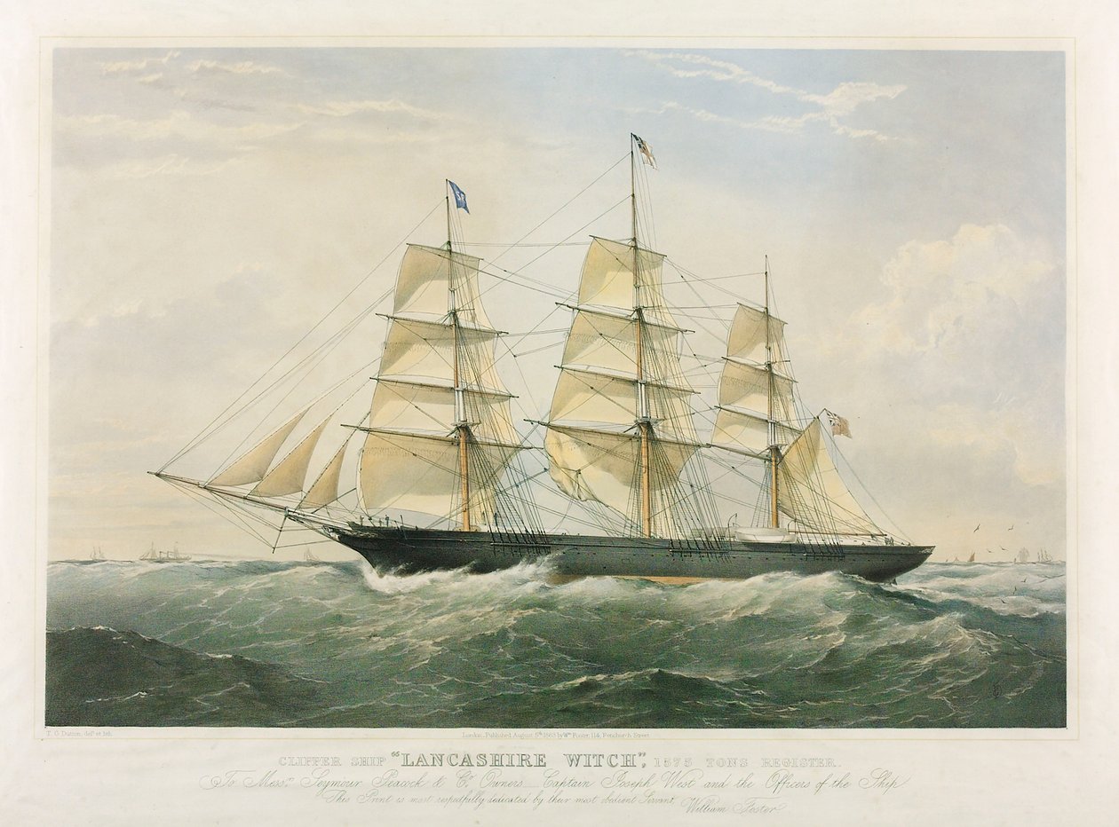 Clipperfartyget "Lancashire Witch" 1575 ton av Thomas Goldsworth Dutton