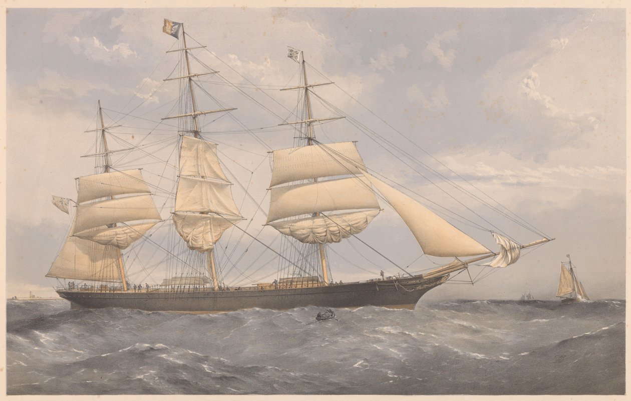 Clipperskeppet Norman Court, ca 1868-74 (färglitografi, grafit) av Thomas Goldsworth Dutton