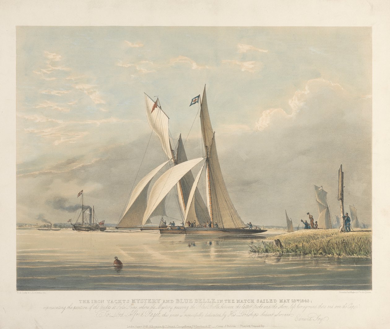 Iron Yachts Mystery och Blue Belle in the Match seglade 23 maj 1843 av Thomas Goldsworth Dutton