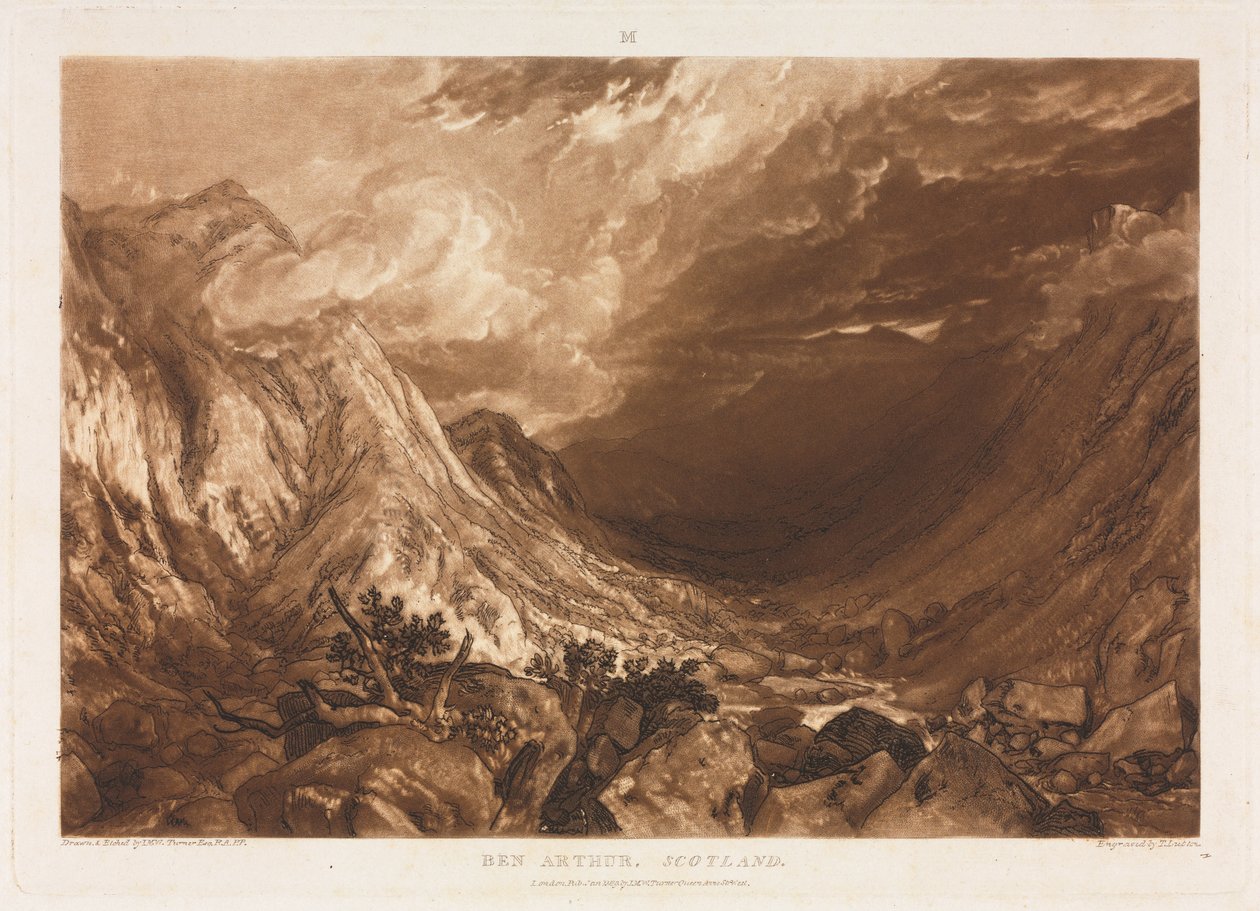 Liber Studorium: Ben Arthur, Skottland, ca. 1818. av Thomas Guff Lupton