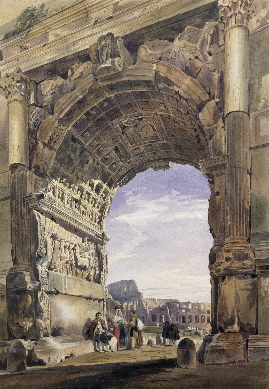 Titusbågen, Rom, 1842 av Thomas Hartley Cromek