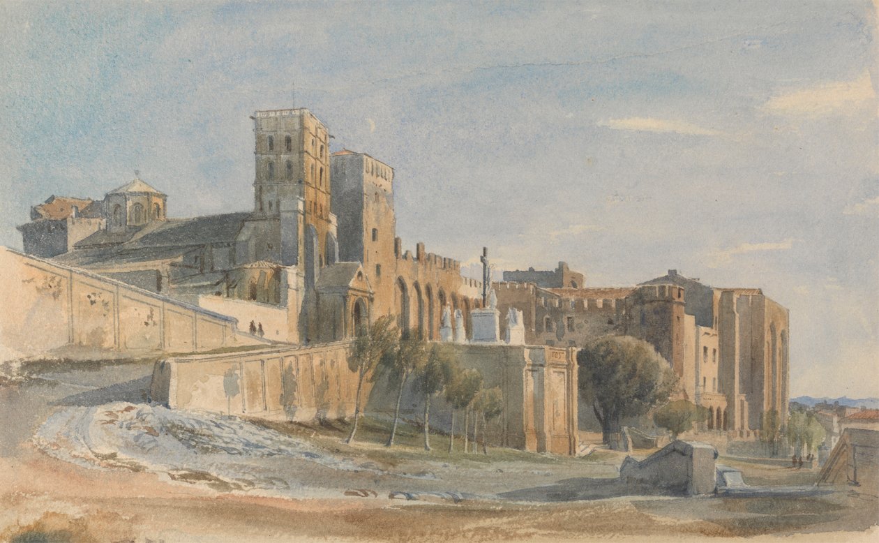 Katedralen och påvarnas palats, Avignon av Thomas Hartley Cromek