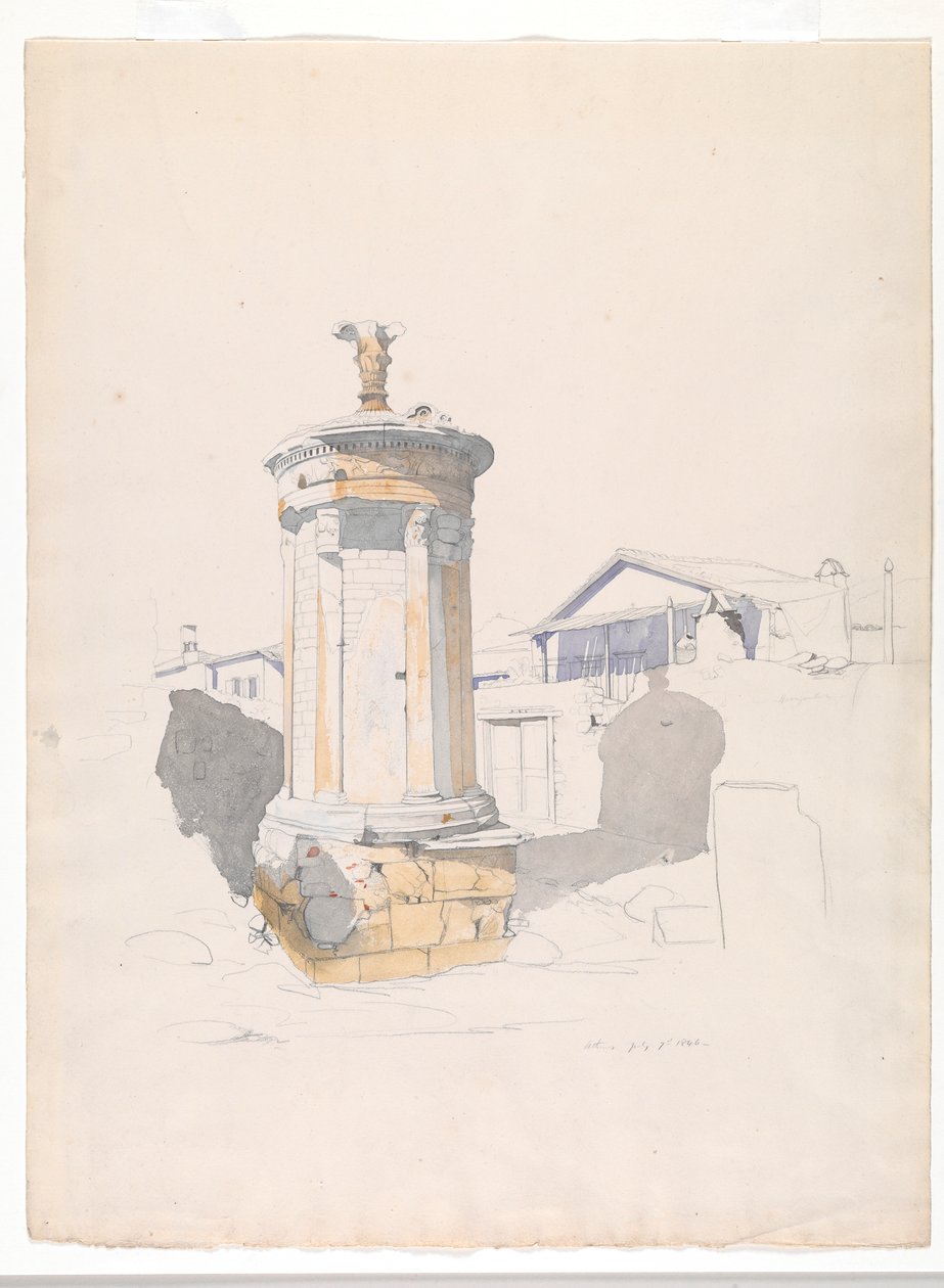Det Choragiska monumentet av Lysicrates, Aten av Thomas Hartley Cromek
