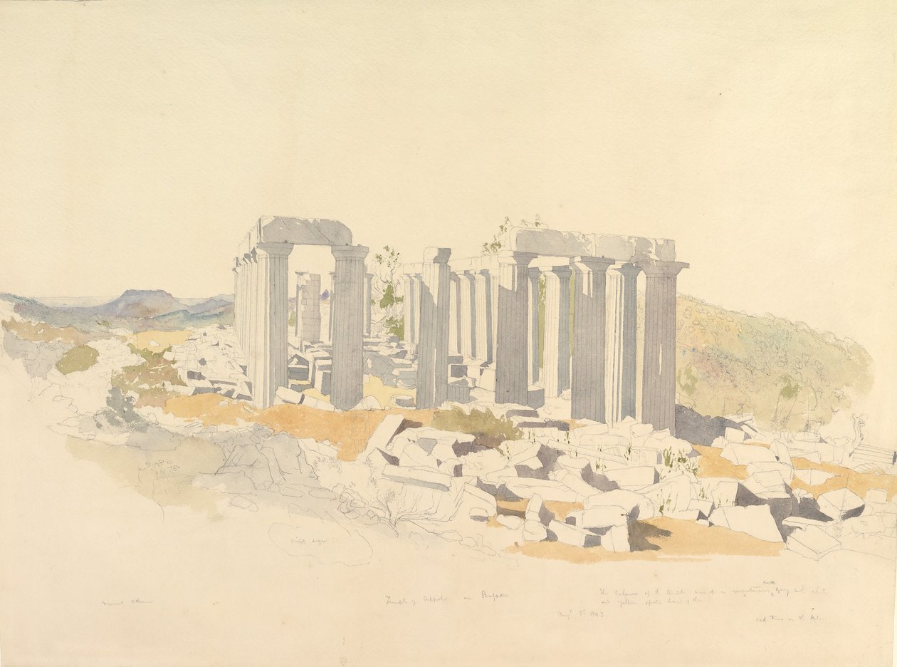 Apollontemplet i Bassae, 1843. av Thomas Hartley Cromek