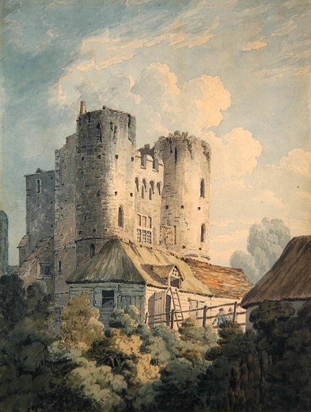 Saltwood Castle (akvarell på papper) av Thomas Hearne