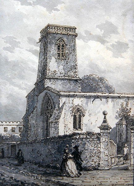 St Peter in the East Church (brunt bläck & grå tvätt) av Thomas Hearne