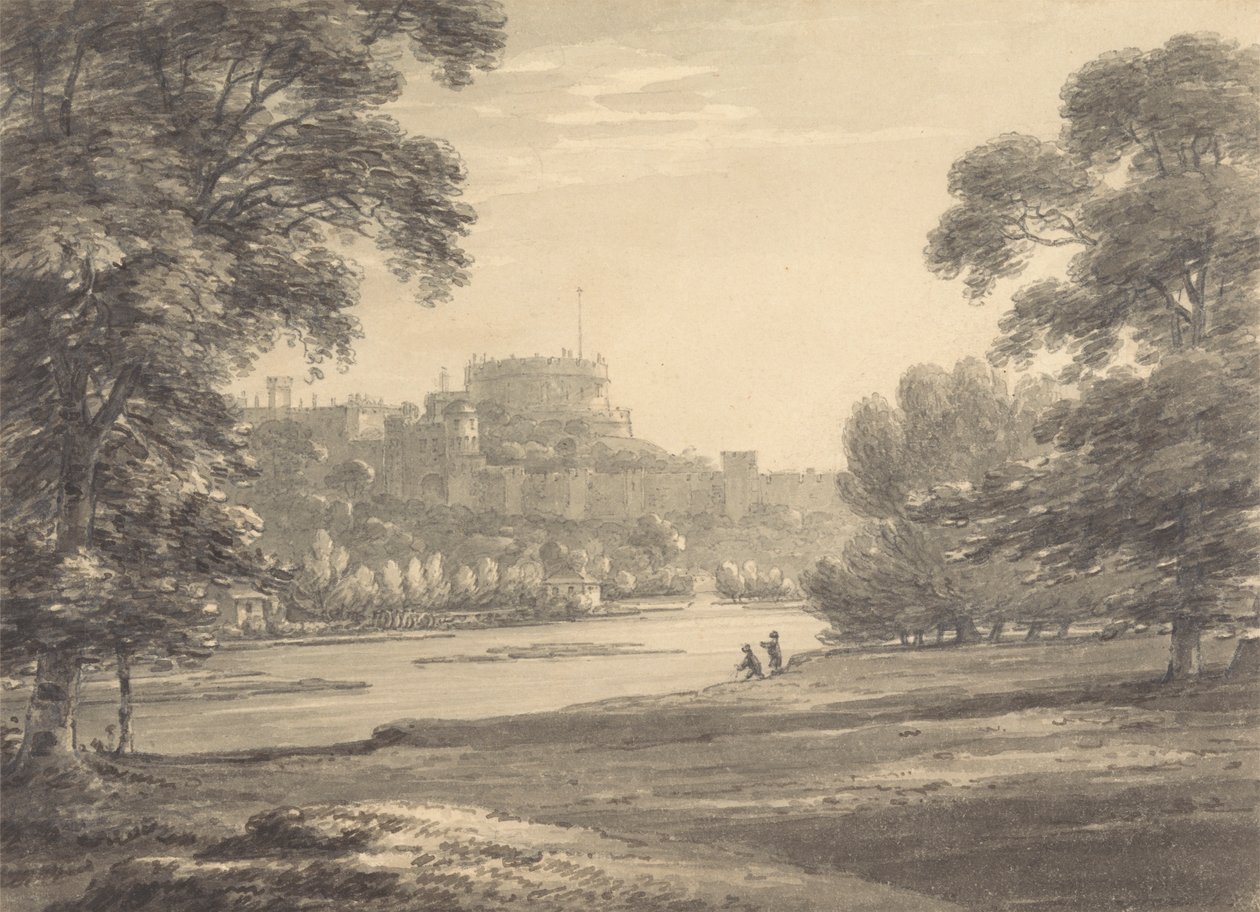 Windsor Castle från Eton Playing Fields av Thomas Hearne