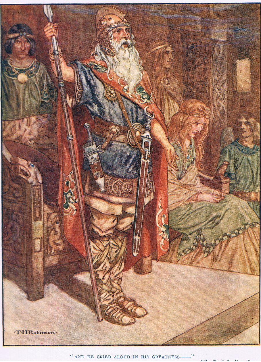 Och han ropade högt i sin storhet (litografi) av Thomas Heath Robinson