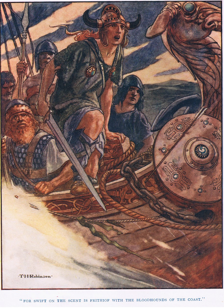 För snabb på doften är Frithiof (lito) av Thomas Heath Robinson