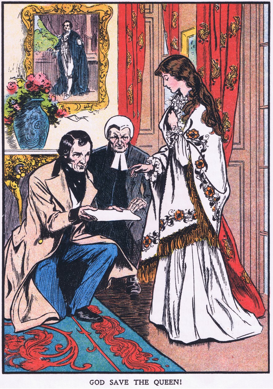 "God save the Queen" (färglitografi) av Thomas Heath Robinson