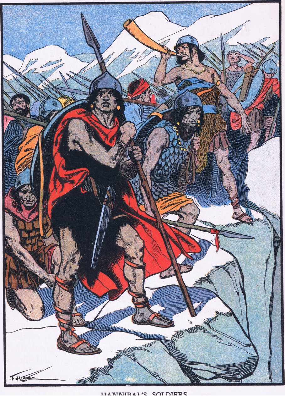 Hannibals soldater (färglitografi) av Thomas Heath Robinson