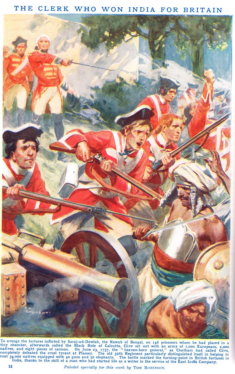 Tjänstemannen som vann Indien för Storbritannien (färglitografi) av Thomas Heath Robinson