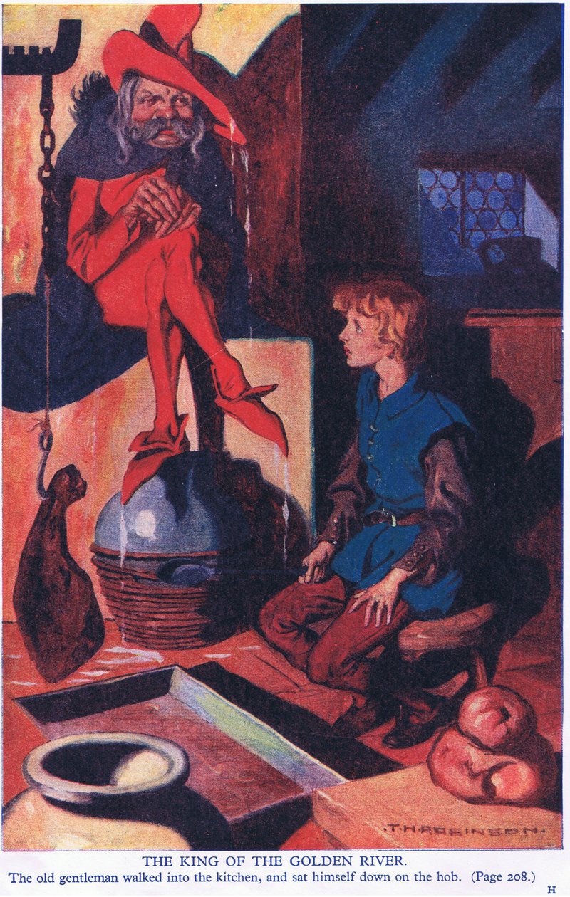 Kungen av den gyllene floden (färglitografi) av Thomas Heath Robinson