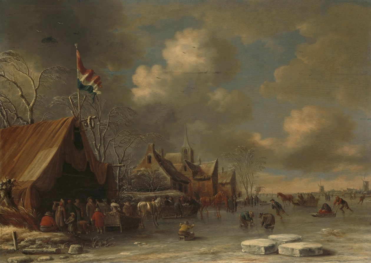 Njuter av isen, 1677 av Thomas Heeremans