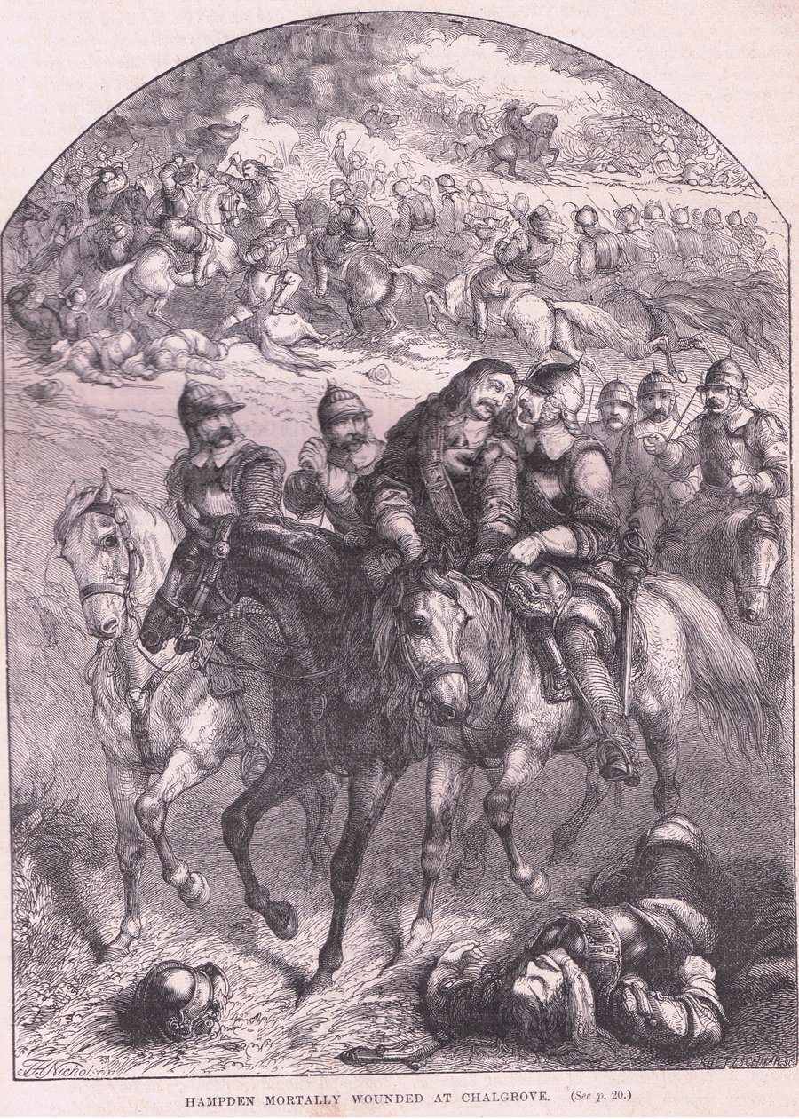 Hampden dödligt skadad vid Chalgrove AD 1643 av Thomas Henry Nicholson