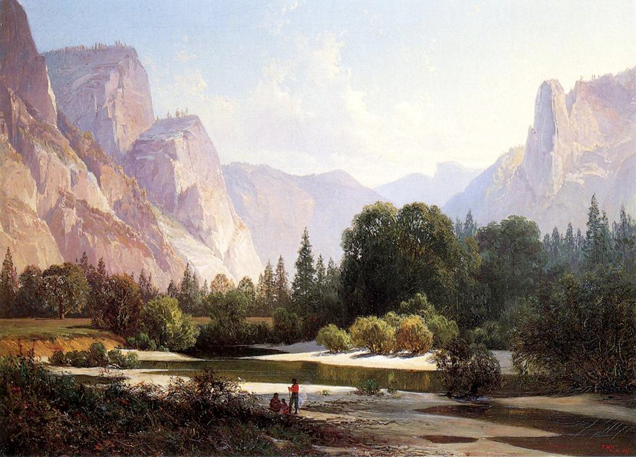 Piute-indianernas läger, Yosemite, 1890 av Thomas Hill