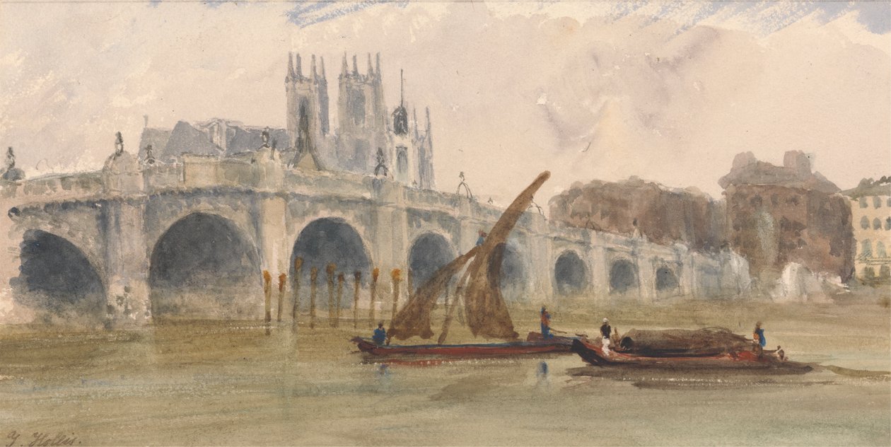 Westminster Bridge och Abbey av Thomas Hollis