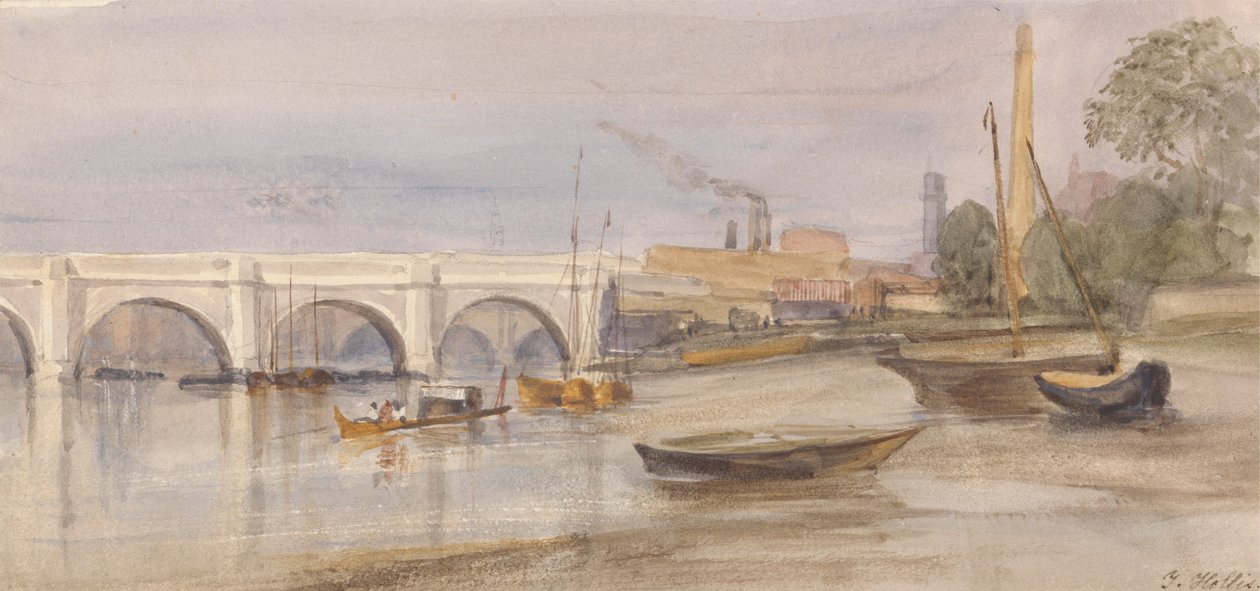Westminster Bridge från Lambeth Shore av Thomas Hollis