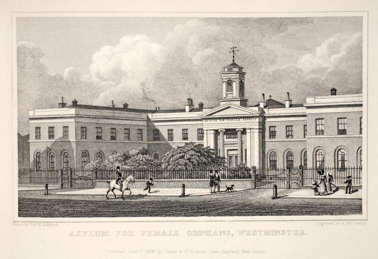 Asylum for Female Orphans, Westminster, från puben "London and it