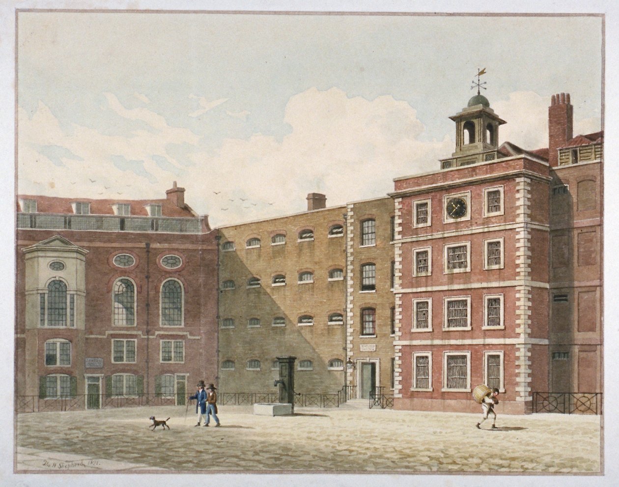 Bridewell, City of London, 1821 av Thomas Hosmer Shepherd