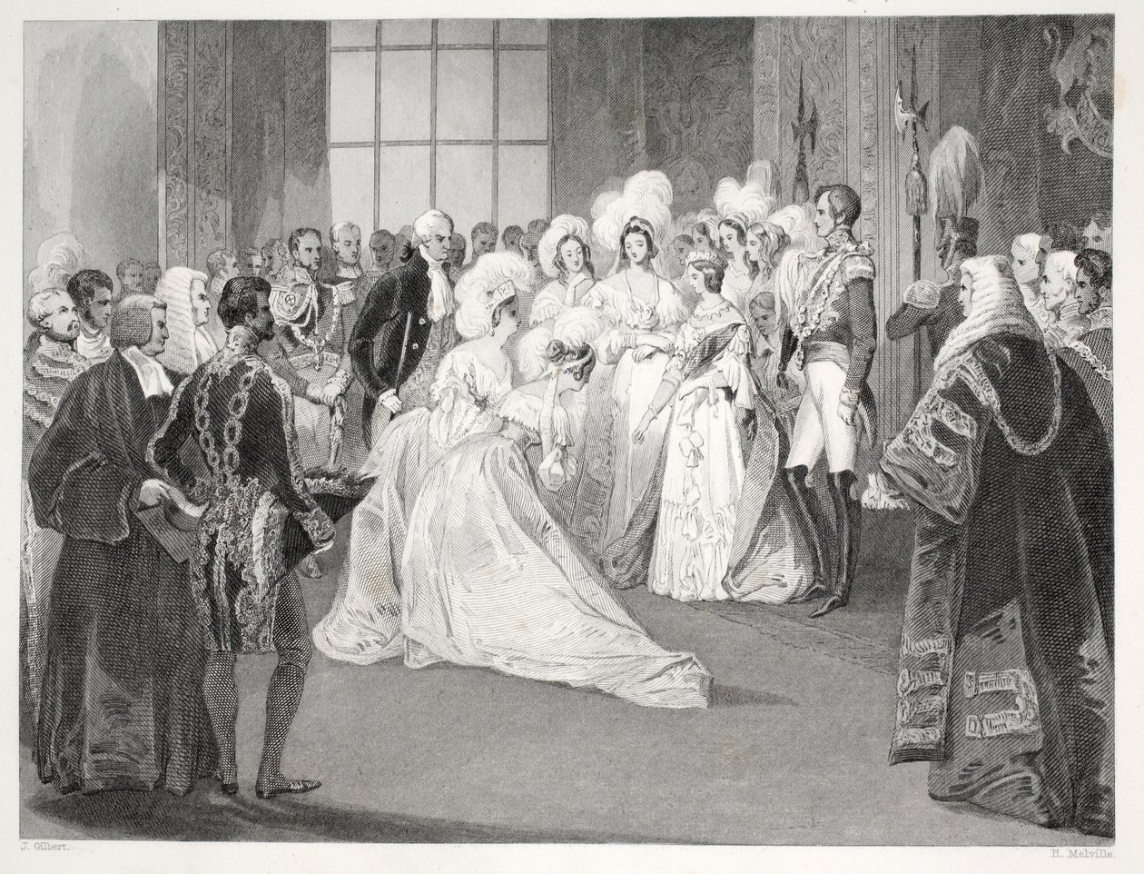 Drawing Room of Queen Victoria, från puben "London Interiors with their Costumes and Ceremonies". Joseph Mead, London, ca 1843 (stålgravyr) av Thomas Hosmer Shepherd