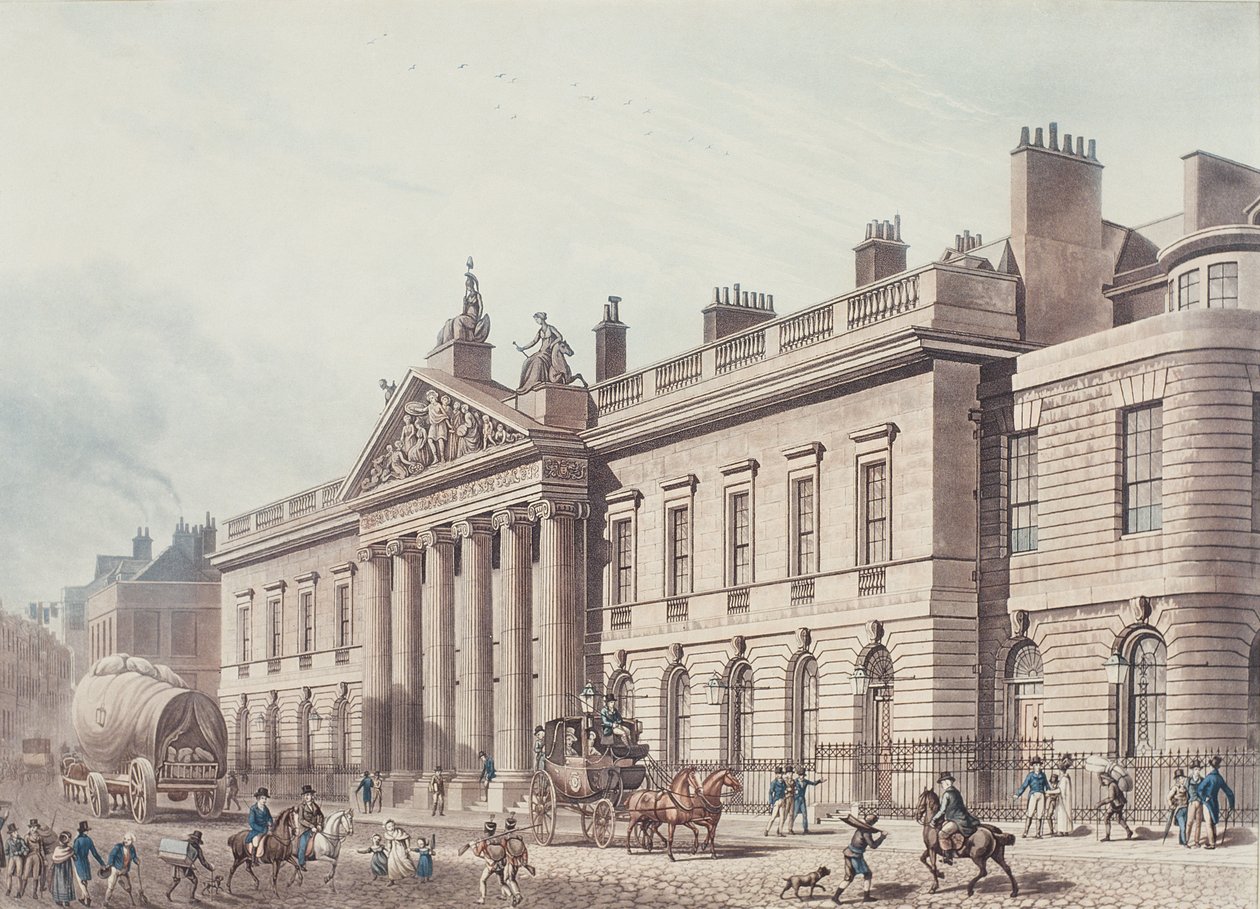 East India House, graverat av Joseph Constantine Stadler (fl.1780-1812), publicerat av Ackermann