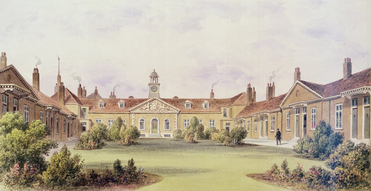 Emanuel Hospital, Tothill Fields, 1850 av Thomas Hosmer Shepherd
