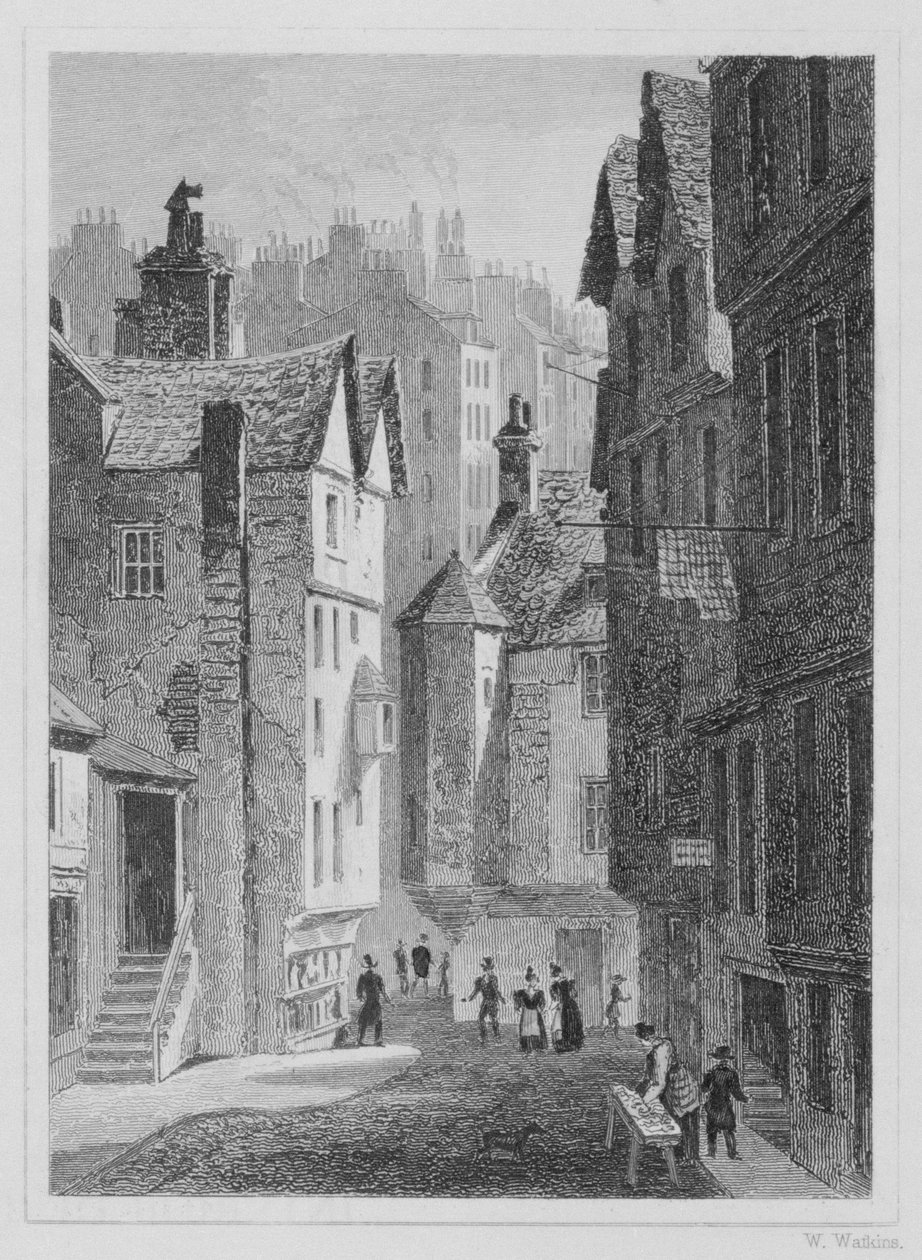 High School, Wynd, Edinburgh graverad av William Watkins, 1831 av Thomas Hosmer Shepherd