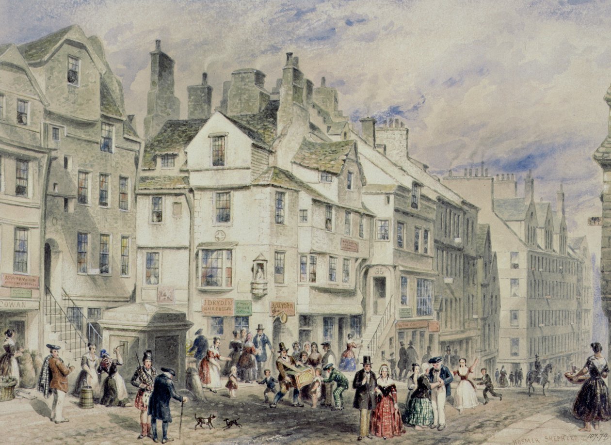 High Street, Edinburgh, som visar John Knox
