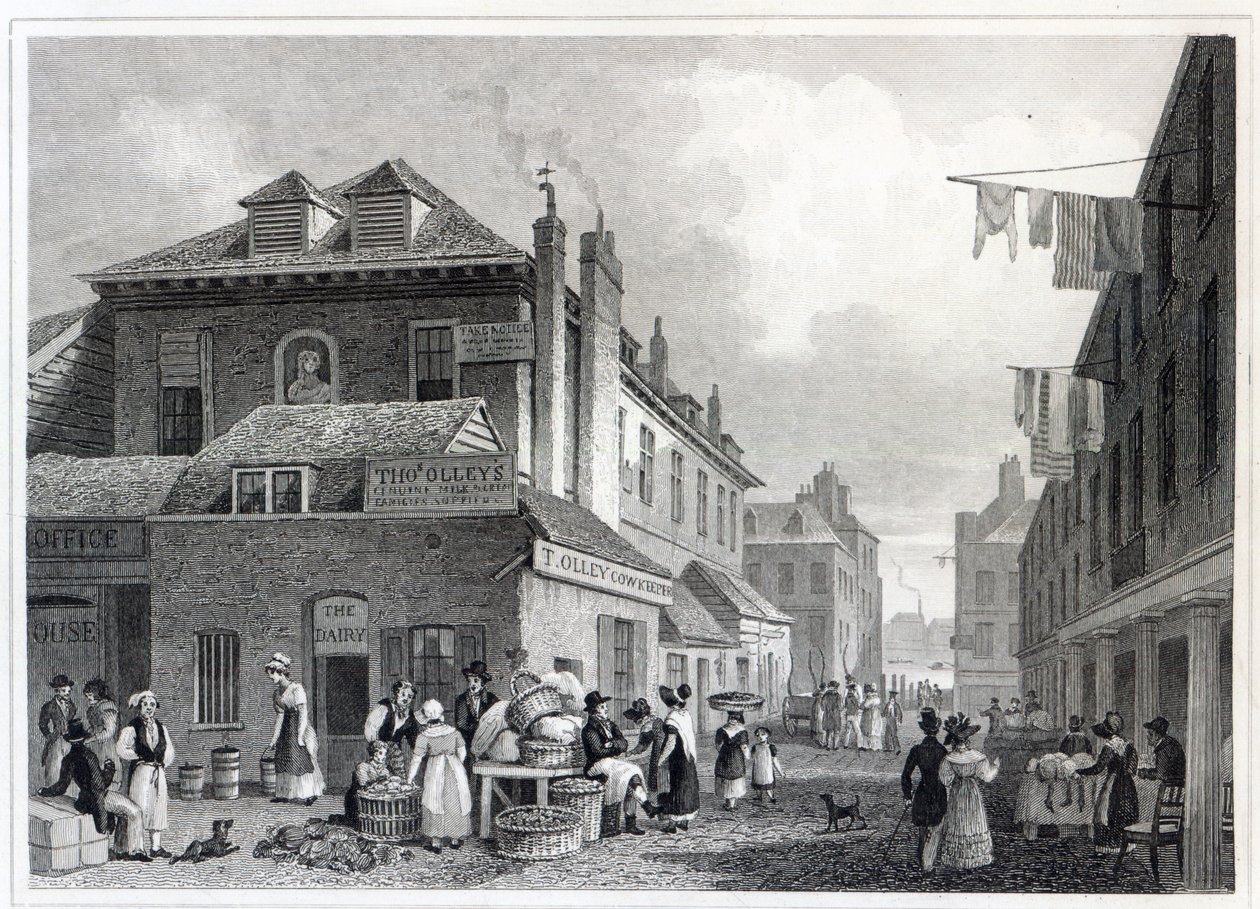 Hungerford Market, Strand, graverad av Thomas Barber, 1830 av Thomas Hosmer Shepherd