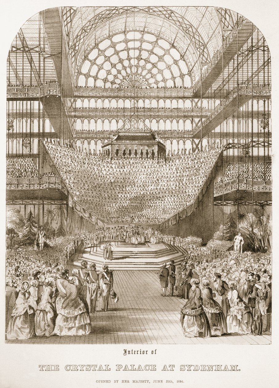 Invigning av Crystal Palace i Sydenham av drottning Victoria den 10 juni 1854 av Thomas Hosmer Shepherd