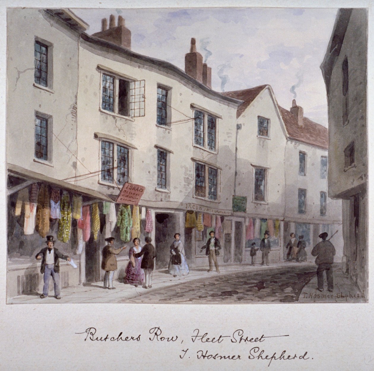 Förmodligen en vy av Holywell Street, Westminster, London, c1850 av Thomas Hosmer Shepherd