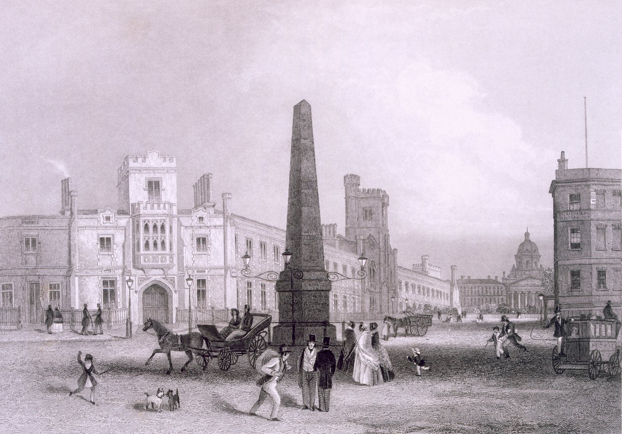 Skola för fattigblinda och Betlehems sjukhus, c.1851-55 av Thomas Hosmer Shepherd