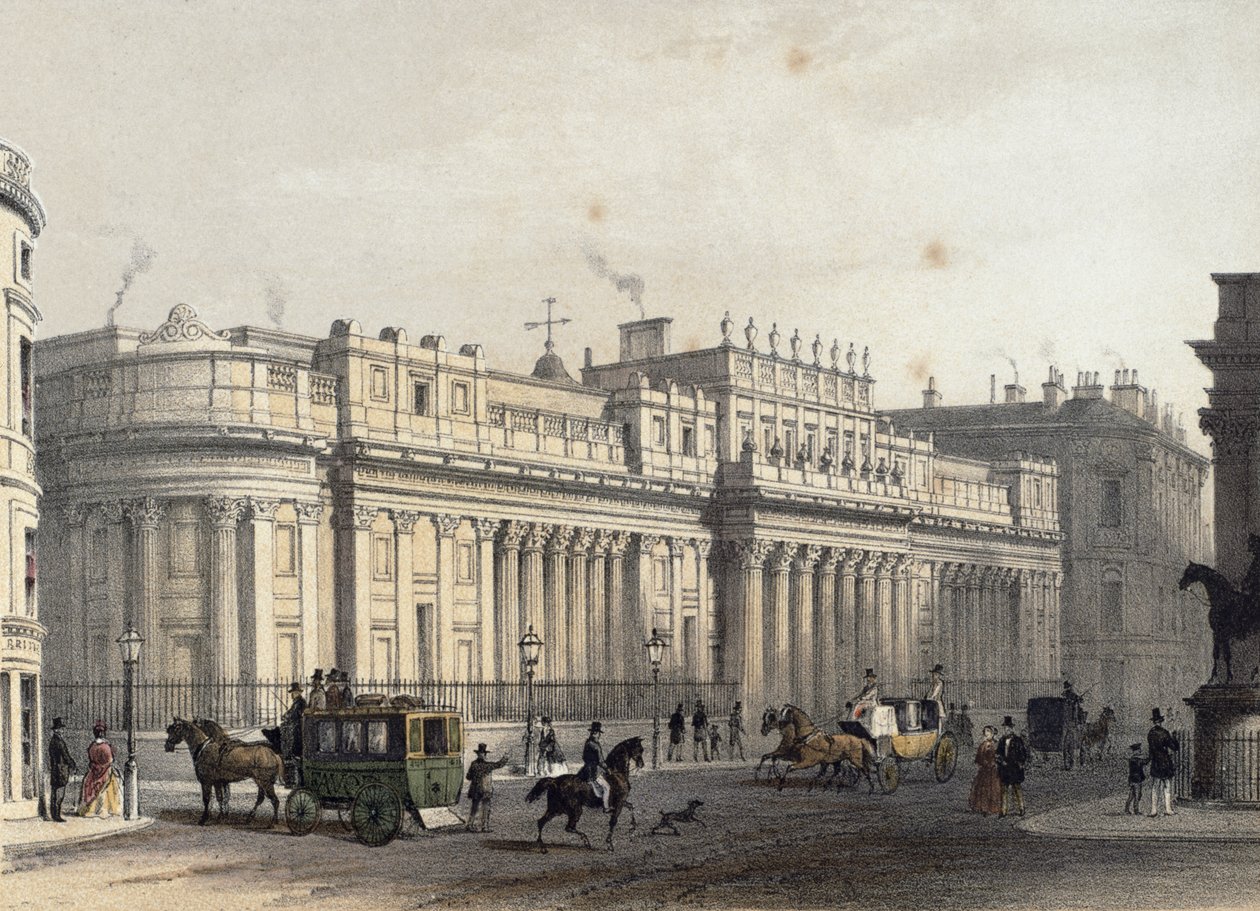 Bank of England, graverad av Louis-Jules Arnout (1814-68), pub. 1854 av E. Gambart und Co. (litografi) av Thomas Hosmer Shepherd