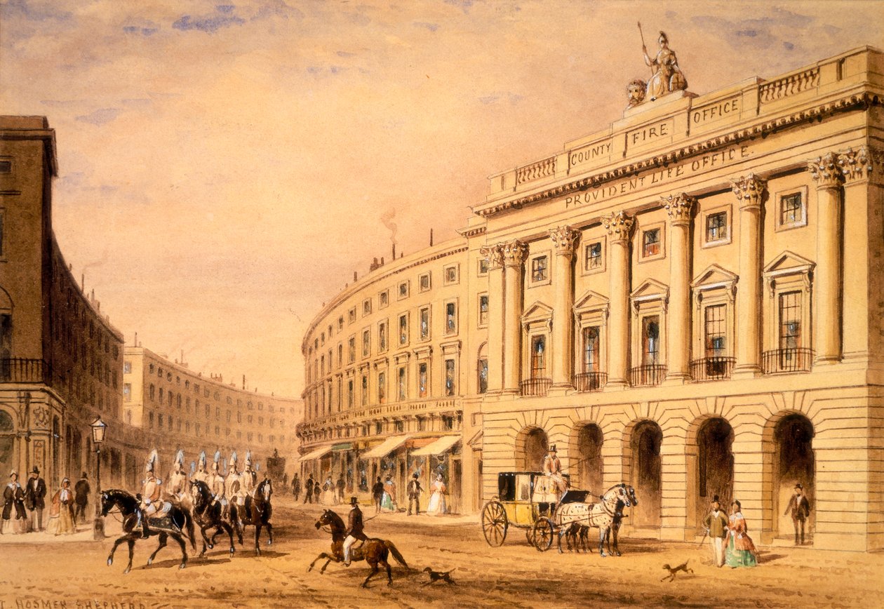 County Fire Office, London, första hälften av 1800-talet av Thomas Hosmer Shepherd
