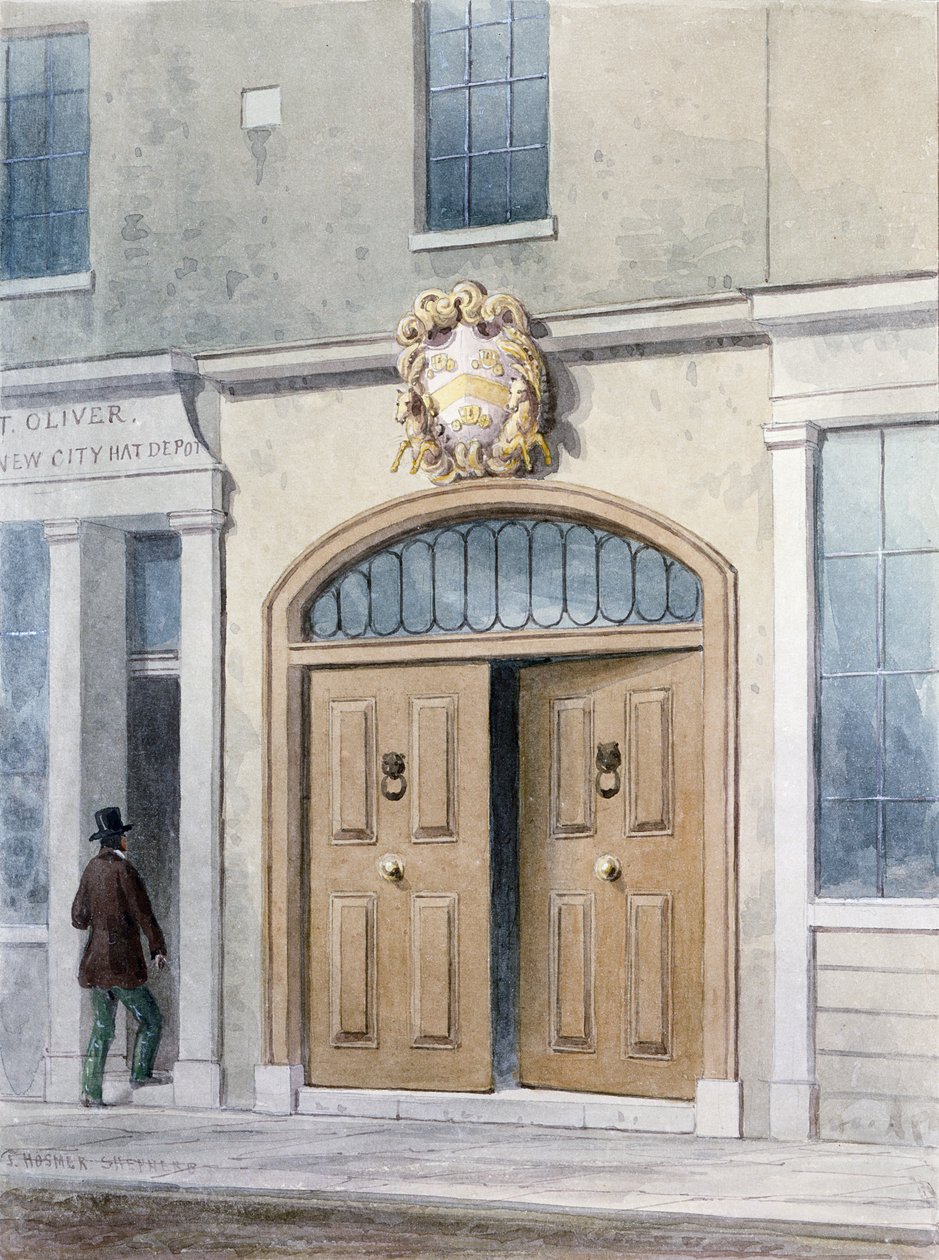 Ingången till Coachmakers Hall, 1854 av Thomas Hosmer Shepherd