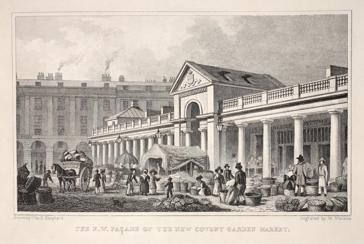N.W. Fasad på New Covent Garden Market, från puben "London and it