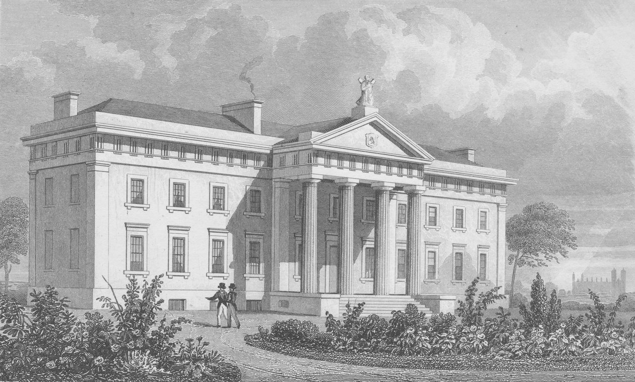 The New Caledonian Asylum (gravyr) (bw foto) av Thomas Hosmer Shepherd