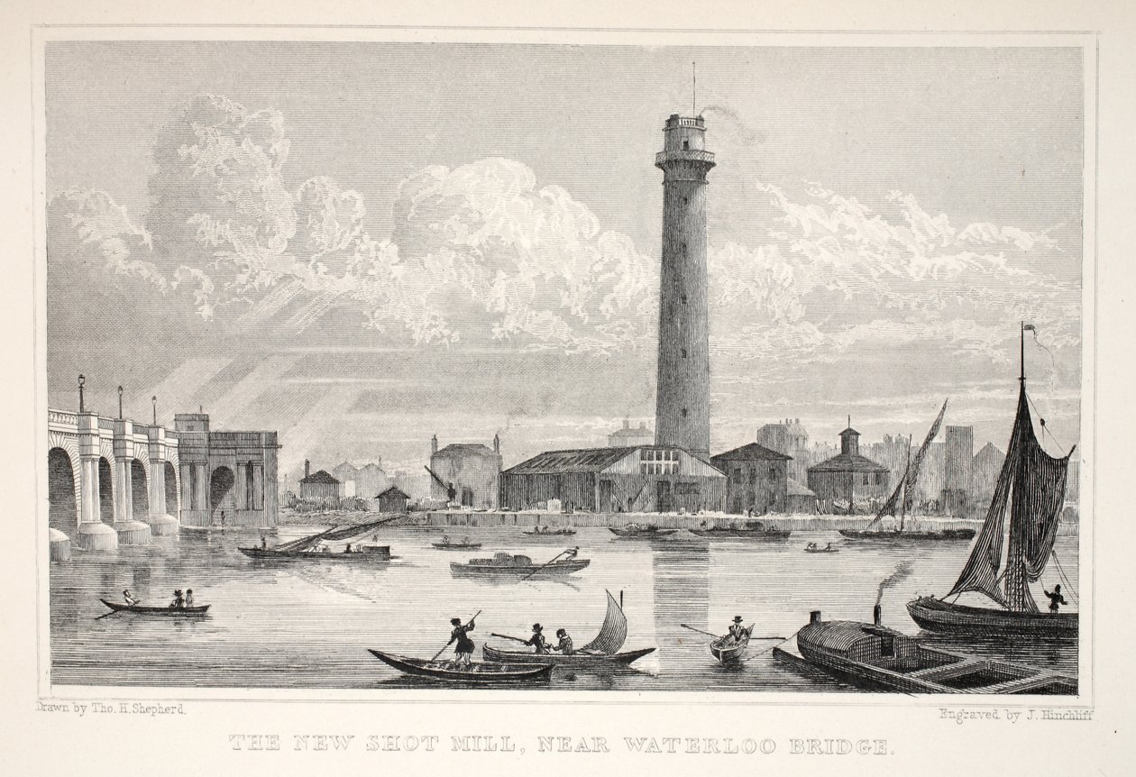 The New Shot Mill, nära Waterloo Bridge, från puben "London and it