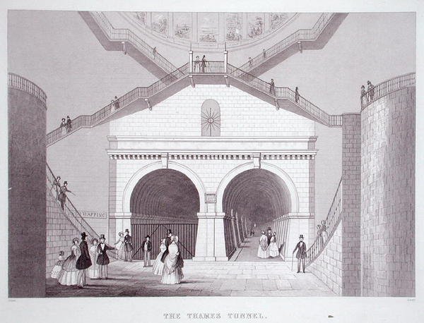 Themsen Tunnel, ca 1851-55 (lito) av Thomas Hosmer Shepherd