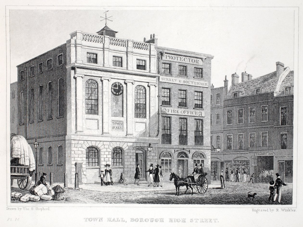 Town Hall, Borough High Street, från puben "London and it