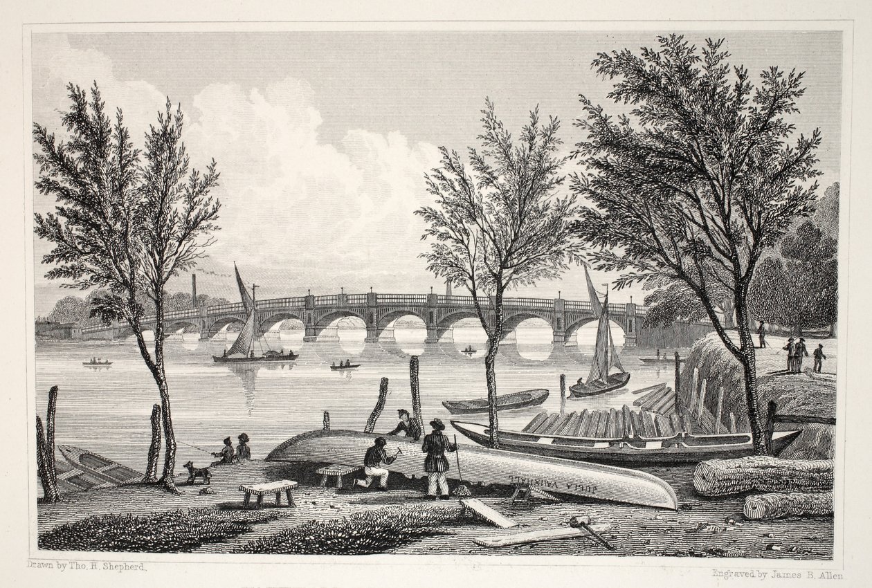Vauxhall Bridge från Millbank, från puben "London and it